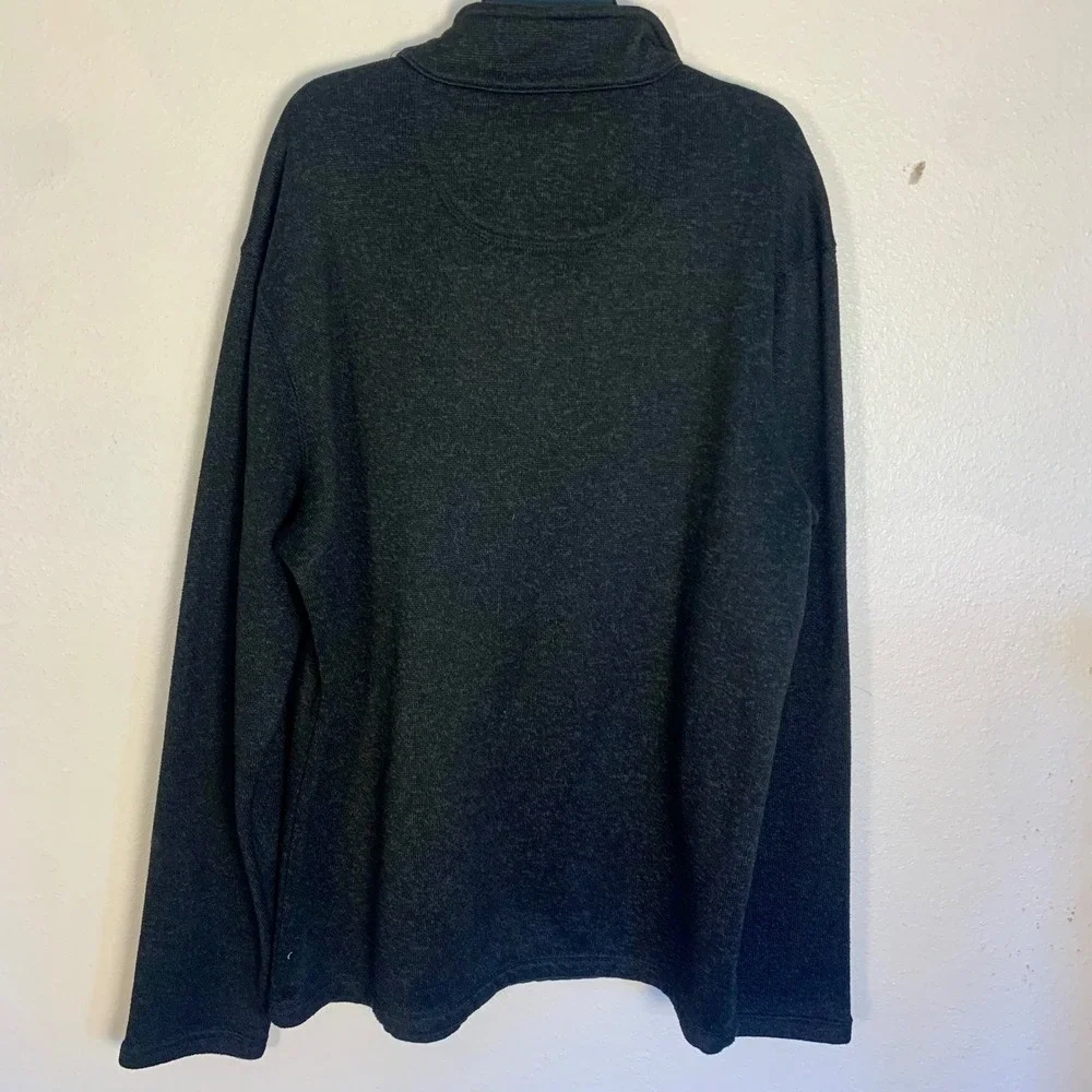 Realtree Mens L Knit‎ Quarter Zip Pullover Black Gray Heather Camo